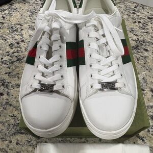 Ace Web Mixed Leather Sneakers